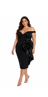 Rose Under Pressure Black Dress | Curvy Fashun