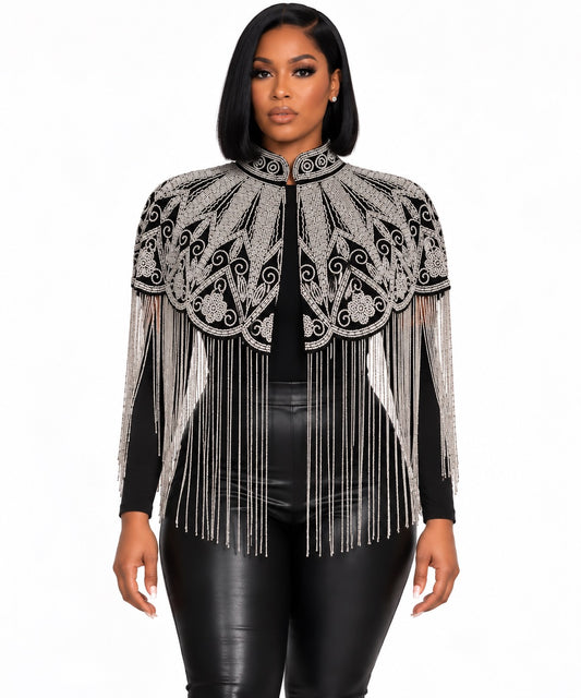 Dripping in Fashun Beaded Cape