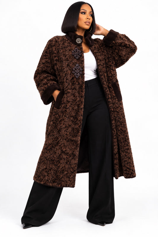 Brown Sugar Luxe Statement Coat