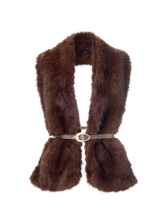 Wrapped in Chocolate Faux Fur Vest