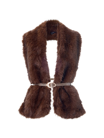 Wrapped in Chocolate Faux Fur Vest