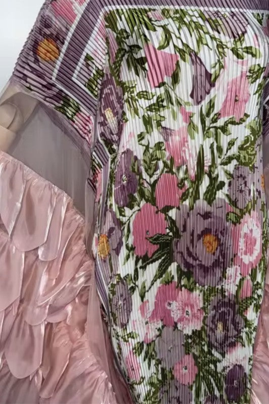 Floral Petal Kaftan Maxi Dress