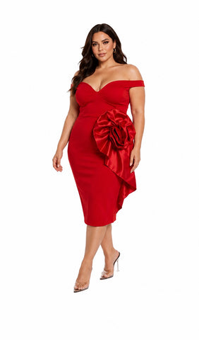Rose Under Pressure Red Dress | Curvy Fashun