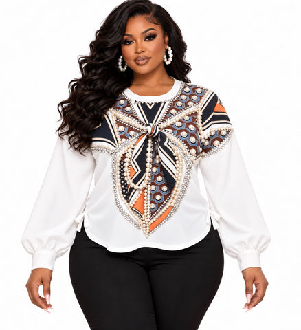 Pearls on Pearls Statement Top