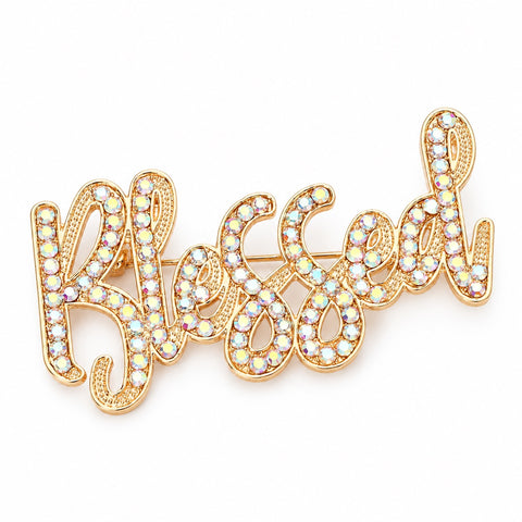 Blessed Rhinestone Brooch