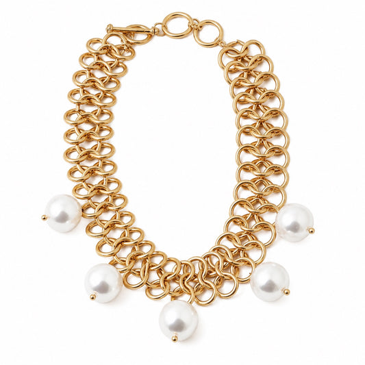 Pearls & Links Statement Necklace