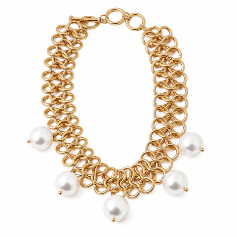 Pearls & Links Statement Necklace