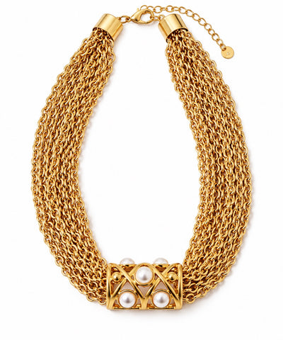 Vintage Pearl Collar Necklace