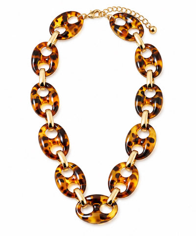 Tortoise Link Statement Necklace
