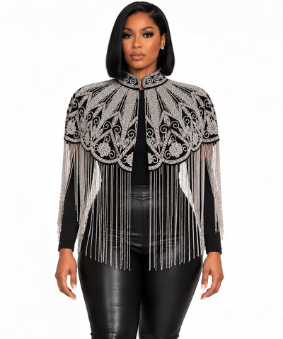 Dripping in Fashun Beaded Cape