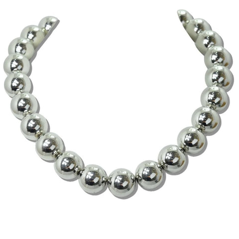 Silver Pearls Statement Necklace