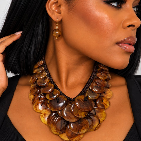 Tortoise Drama Statement Necklace
