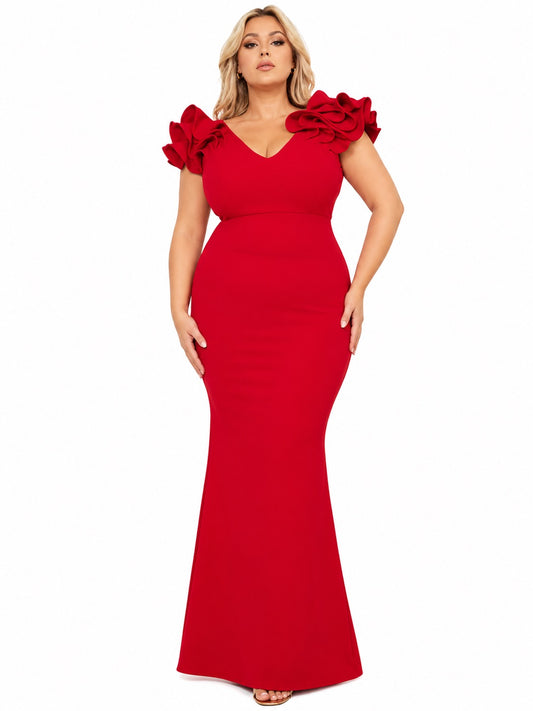 She Ruffles Maxi Dress | Curvy Feen