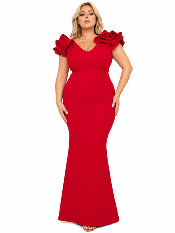 She Ruffles Maxi Dress | Curvy Fashun