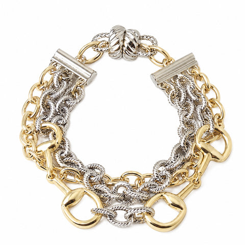 Mixed Metal Horsebit Bracelet