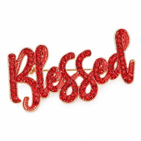 Blessed Rhinestone Brooch