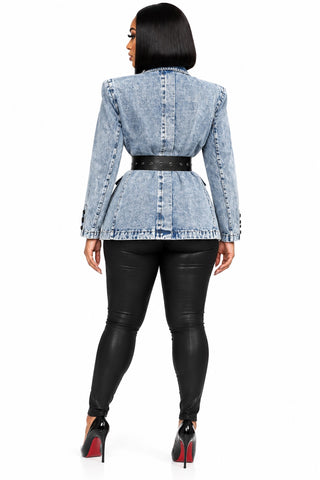 Cinched in Denim Blazer (PRE-ORDER) SHIPS AFTER 10/6