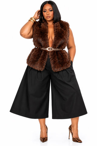 Wrapped in Chocolate Faux Fur Vest