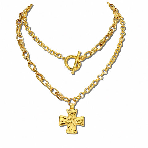 Covered in Gold Cross Necklace